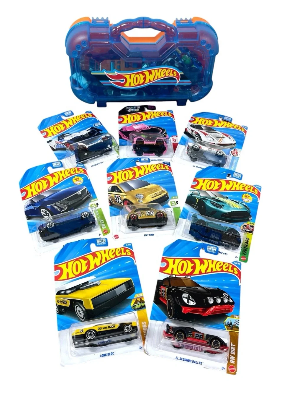 Blue Carrying Case with Hot Wheels Bundle